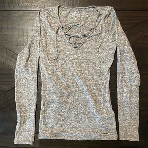 Hollister | Lace Up Long Sleeve Tee | S